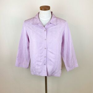 Eileen Fisher Textured Silk Button Down Shirt